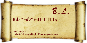 Böröndi Lilla névjegykártya